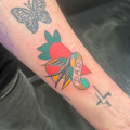 custom fine-line tattoo by Estelle at Have Faith Tattoo Bath