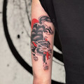 custom traditional tattoo by Estelle at Have Faith Tattoo Bath