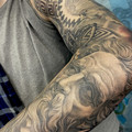 black and grey tattoo by Jo at Have Faith Tattoo Bath