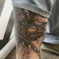black and grey tattoo by Jo at Have Faith Tattoo Bath