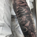 black and grey tattoo by Lottie at Have Faith Tattoo Bath