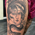black and grey tattoo by Lottie at Have Faith Tattoo Bath